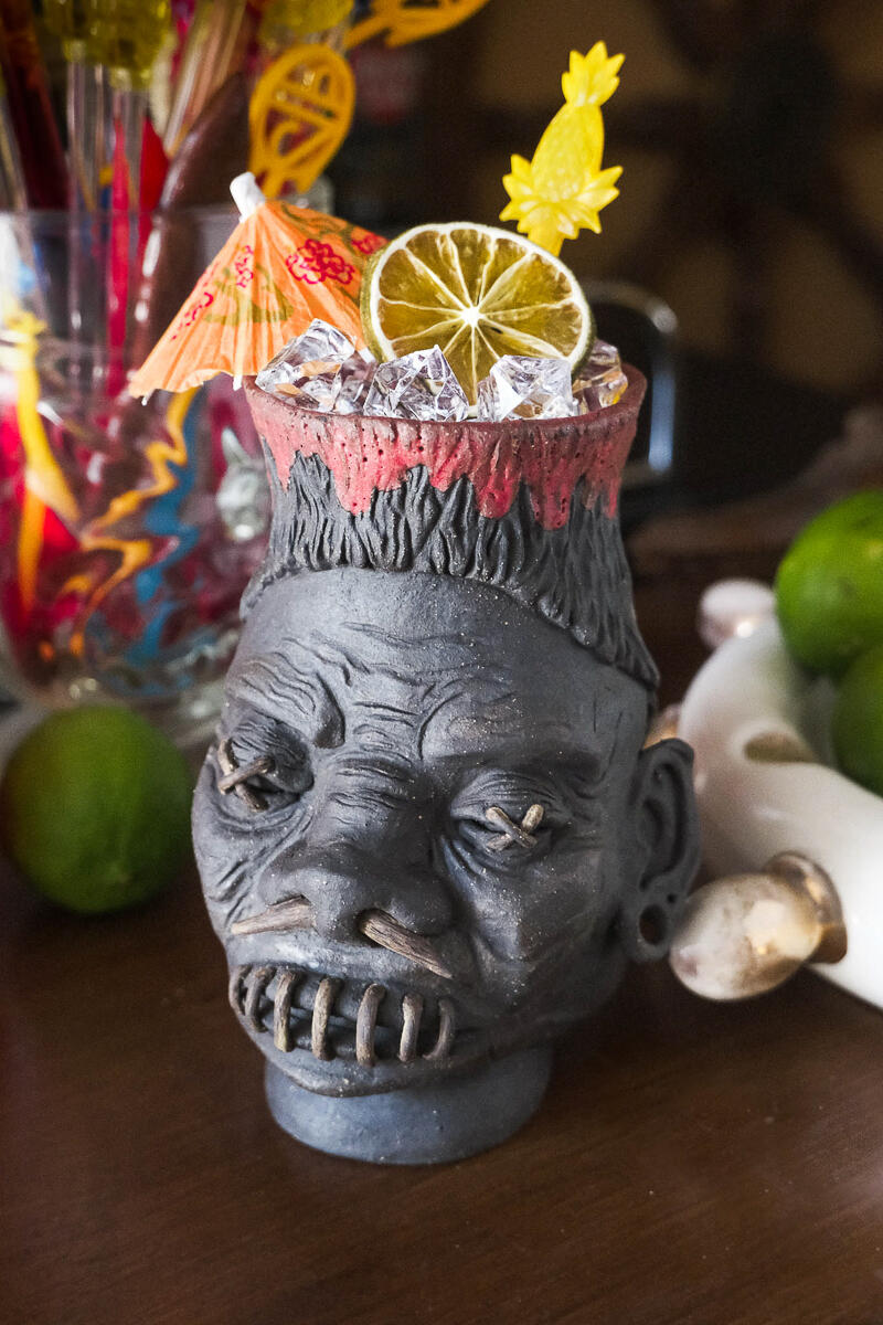 Sarah Alonzo - Tiki Mug Handmade ceramic tiki mug of a shrunken head.
